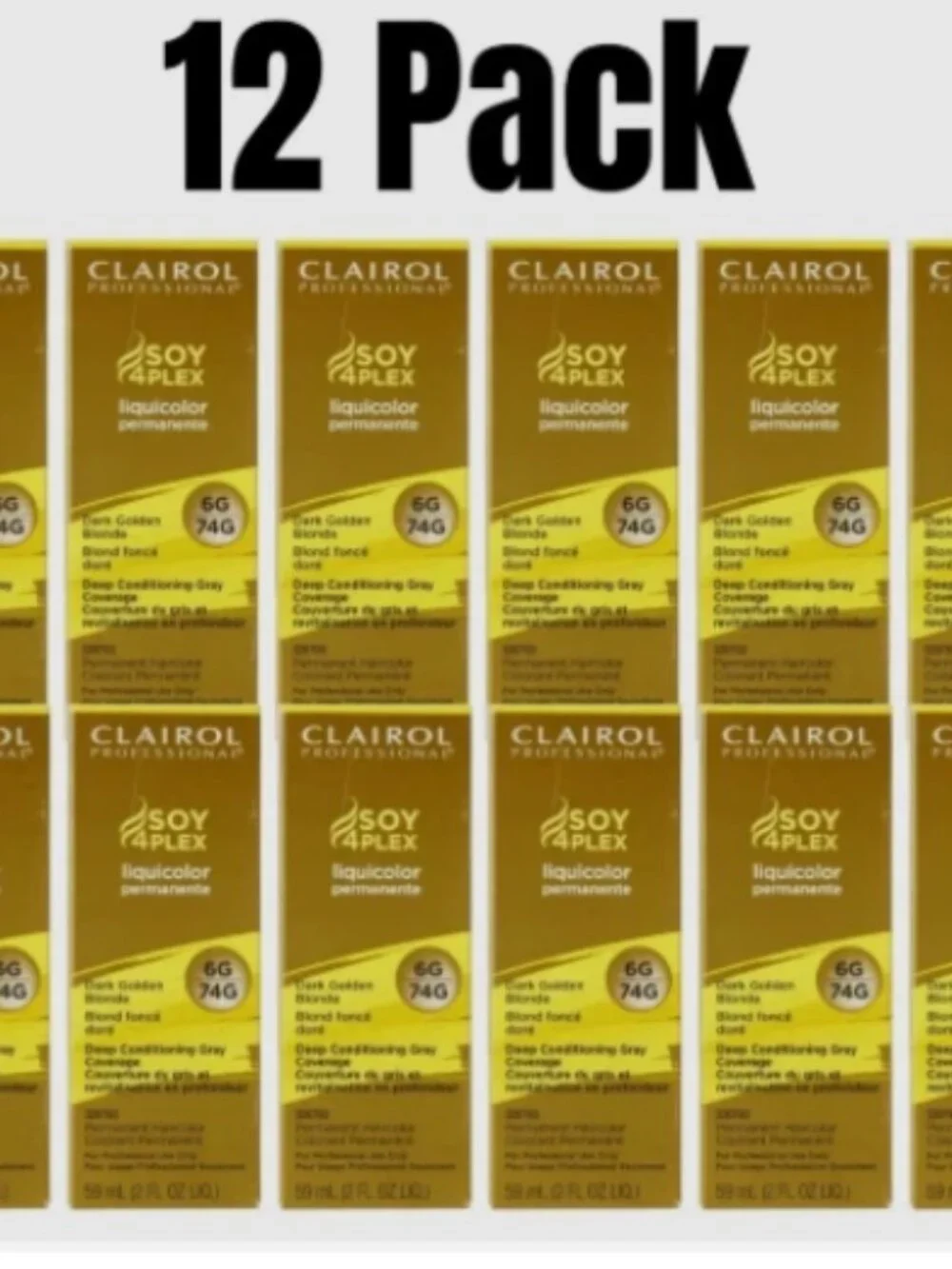 Clairol SOY4PLEX Liquicolor 6G 74G Dark Golden Blonde Bulk Lot 12 Pack 2 oz